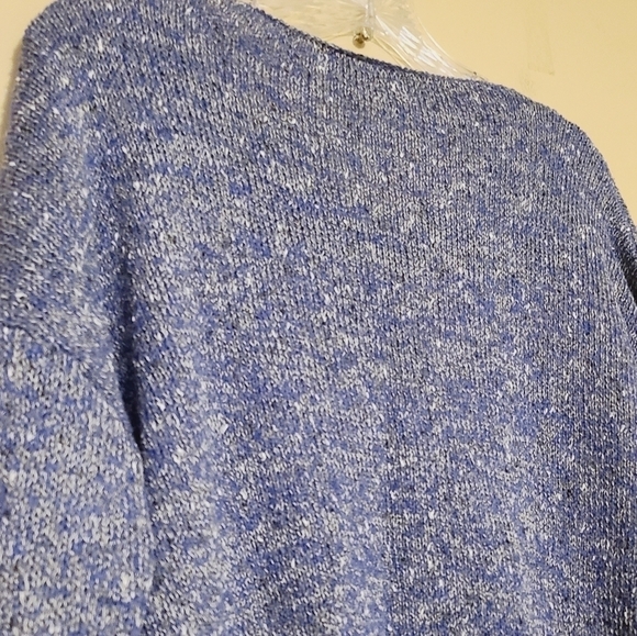 Misslook | Women's Blue Cableknit V-Neck Pullover Sweater (Size Small) - Picture 10 of 12